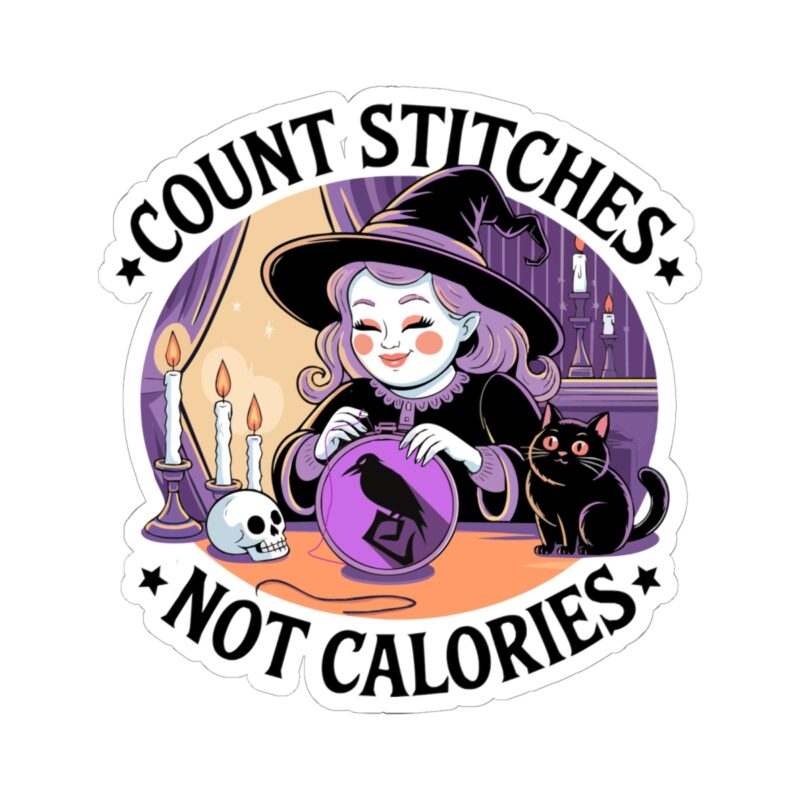Count Stitches Not Calories Kiss-Cut Sticker - Image 22