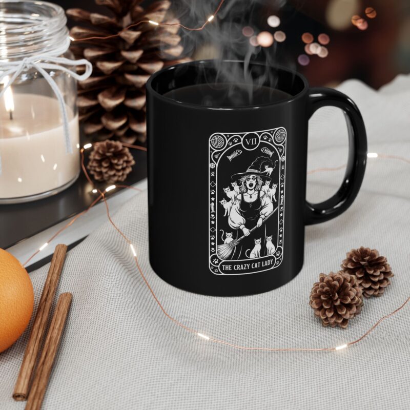 The Crazy Cat Lady Tarot Ceramic Mug - Image 4