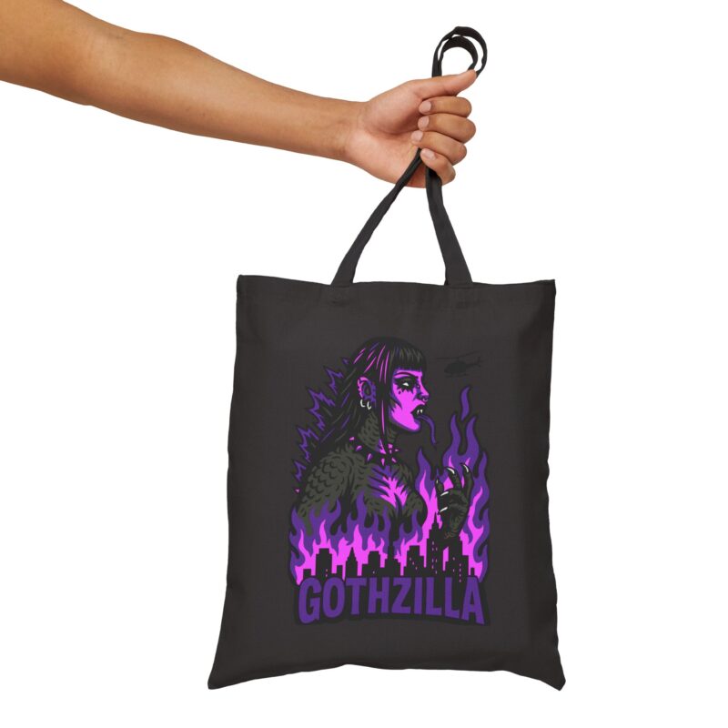 Gothzilla (Purple) Tote Bag - Image 5