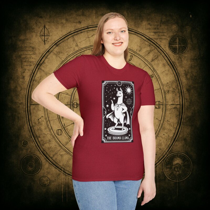 The Drama Llama Tarot Unisex T-Shirt - Image 75