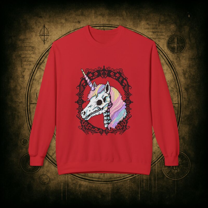 Pastel Goth Skeleton Unicorn Unisex Sweatshirt - Image 4