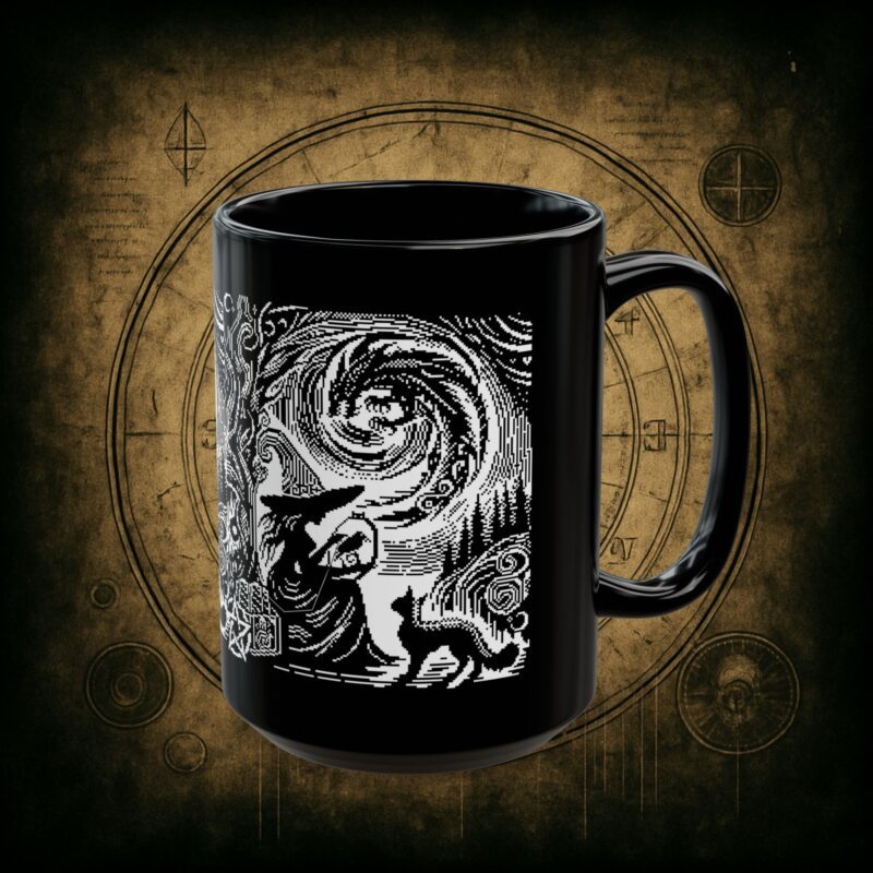 Woodcut Stitch Witch Ceramic Mug - Image 9