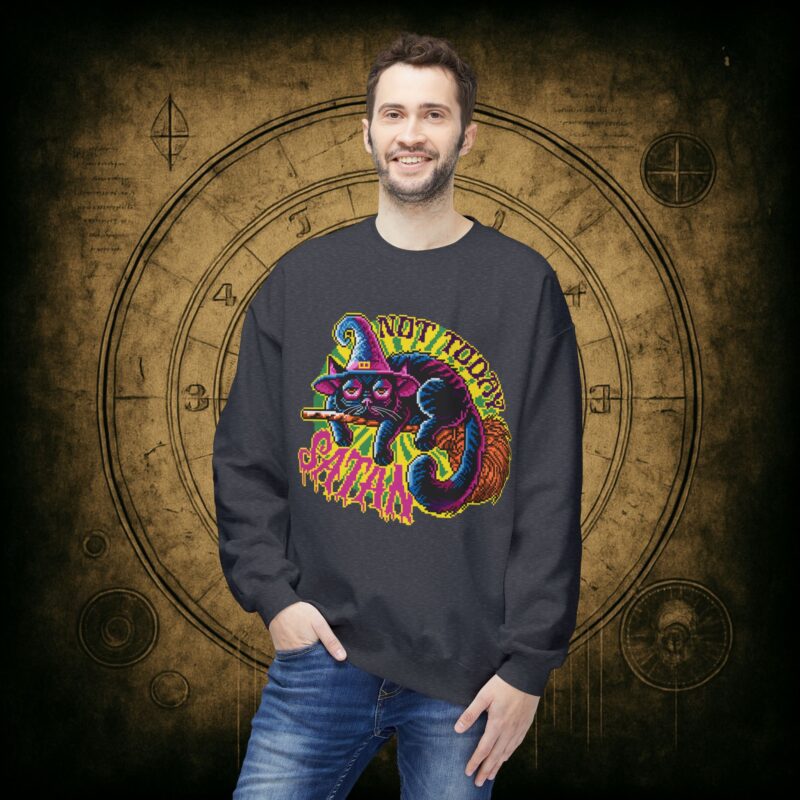 Not Today Satan Cat Unisex Sweatshirt - Image 24