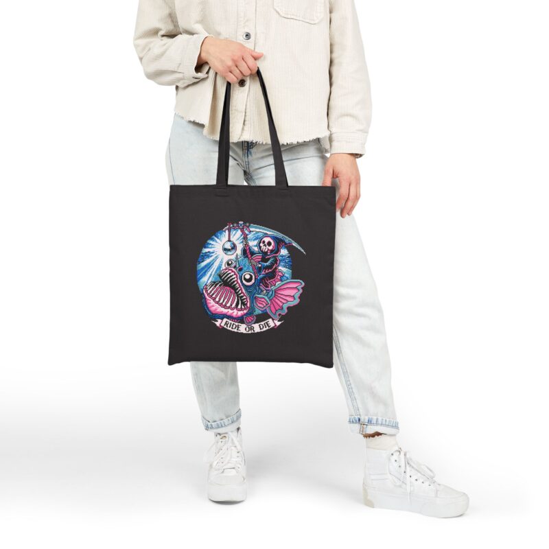 Ride or Die Angler Fish Tote Bag - Image 10