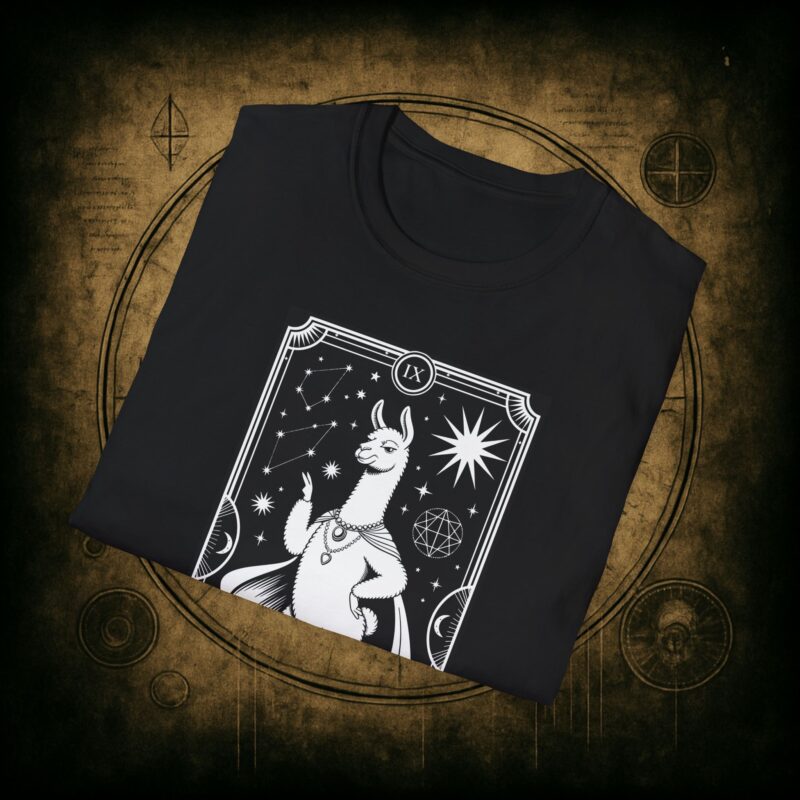 The Drama Llama Tarot Unisex T-Shirt - Image 4