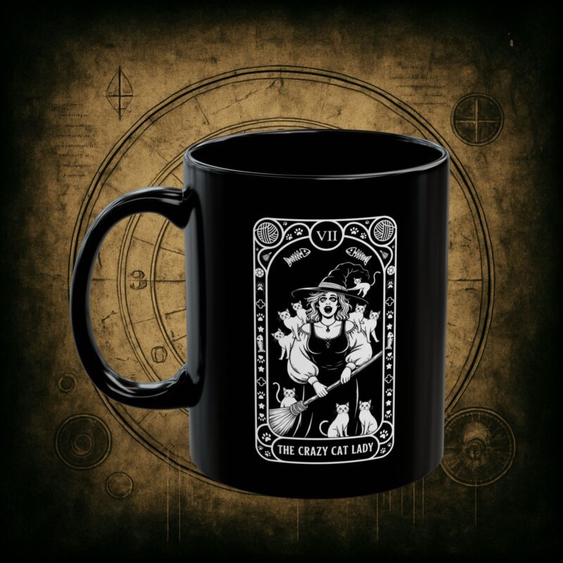 The Crazy Cat Lady Tarot Ceramic Mug - Image 2