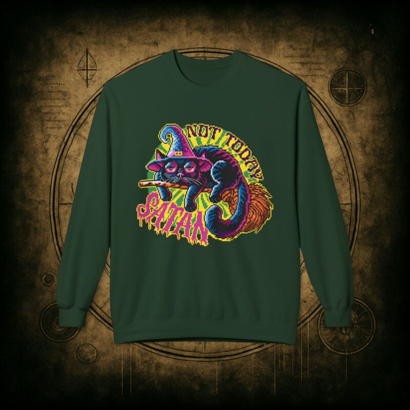 Not Today Satan Cat Unisex Sweatshirt - Image 19