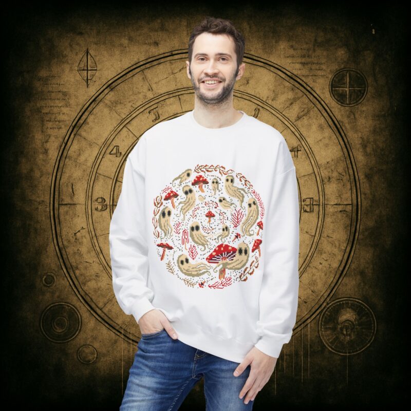 Spiral Mushrooms & Ghosts Unisex Sweatshirt - Image 9