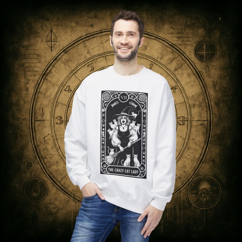 The Crazy Cat Lady Tarot Unisex Sweatshirt - Image 9