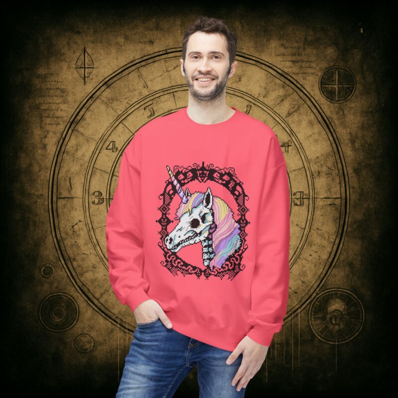Pastel Goth Skeleton Unicorn Unisex Sweatshirt - Image 42