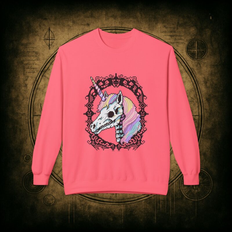 Pastel Goth Skeleton Unicorn Unisex Sweatshirt - Image 40