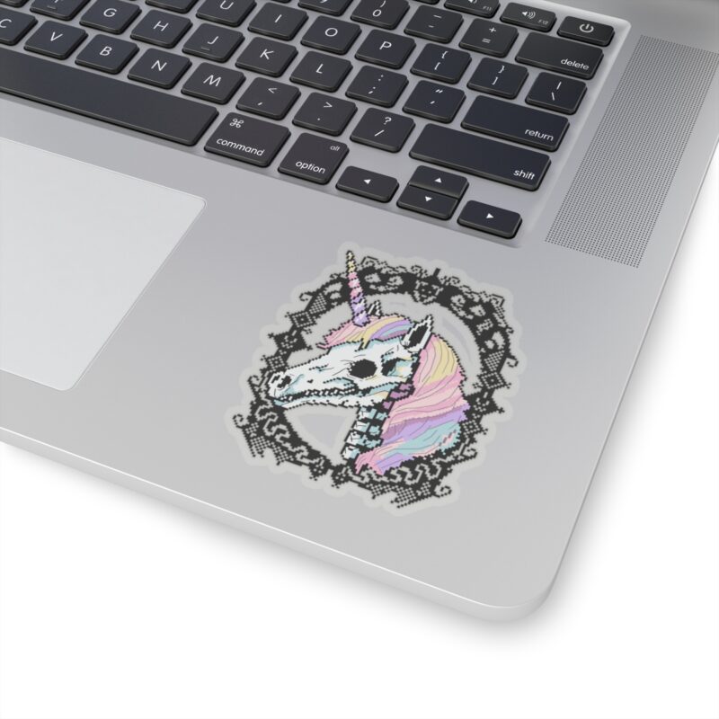 Pastel Goth Skeleton Unicorn Kiss-Cut Sticker - Image 11