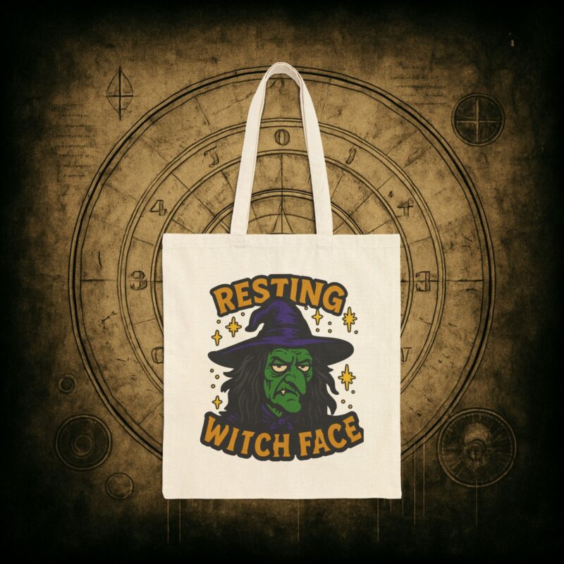 Resting Witch Face Tote Bag - Image 7