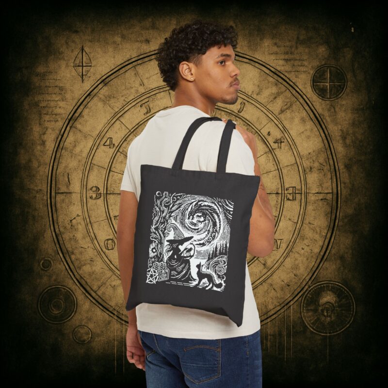 Woodcut Stitch Witch Tote Bag - Image 2