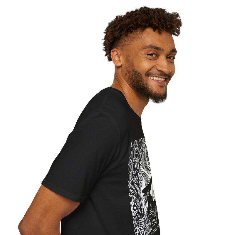 Woodcut Stitch Witch Unisex T-Shirt - Image 16