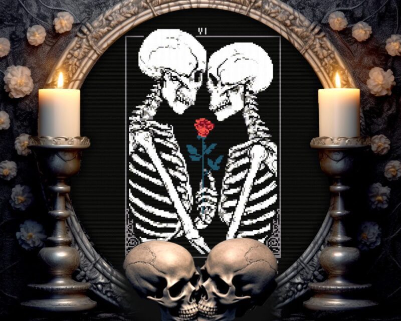 Skeleton Lovers  Cross Stitch Pattern