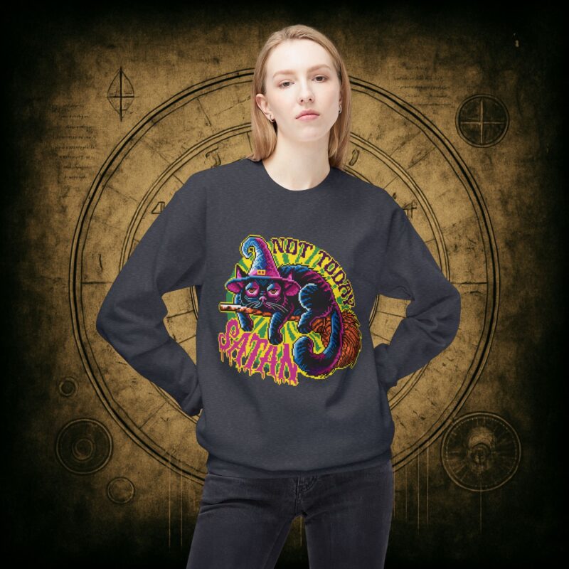 Not Today Satan Cat Unisex Sweatshirt - Image 23