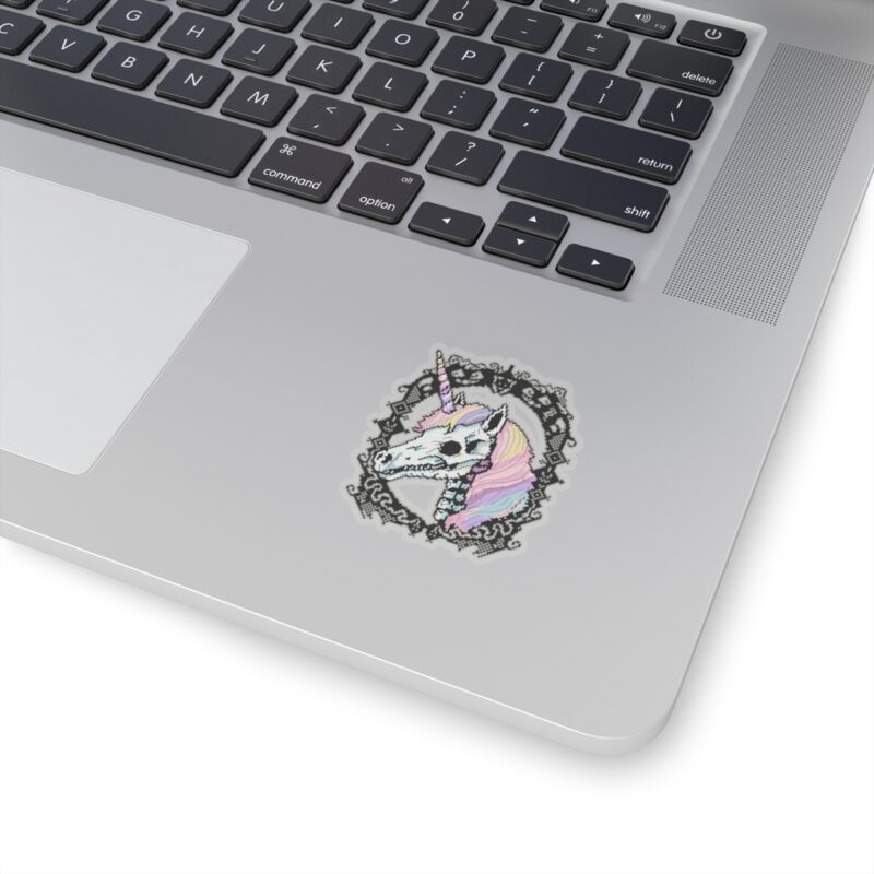 Pastel Goth Skeleton Unicorn Kiss-Cut Sticker - Image 5