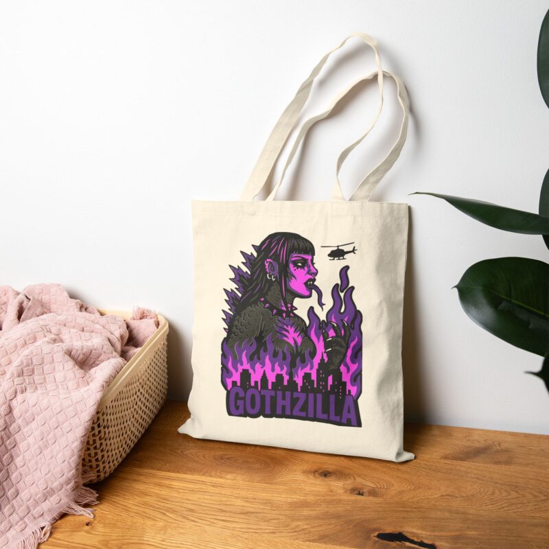 Gothzilla (Purple) Tote Bag - Image 12