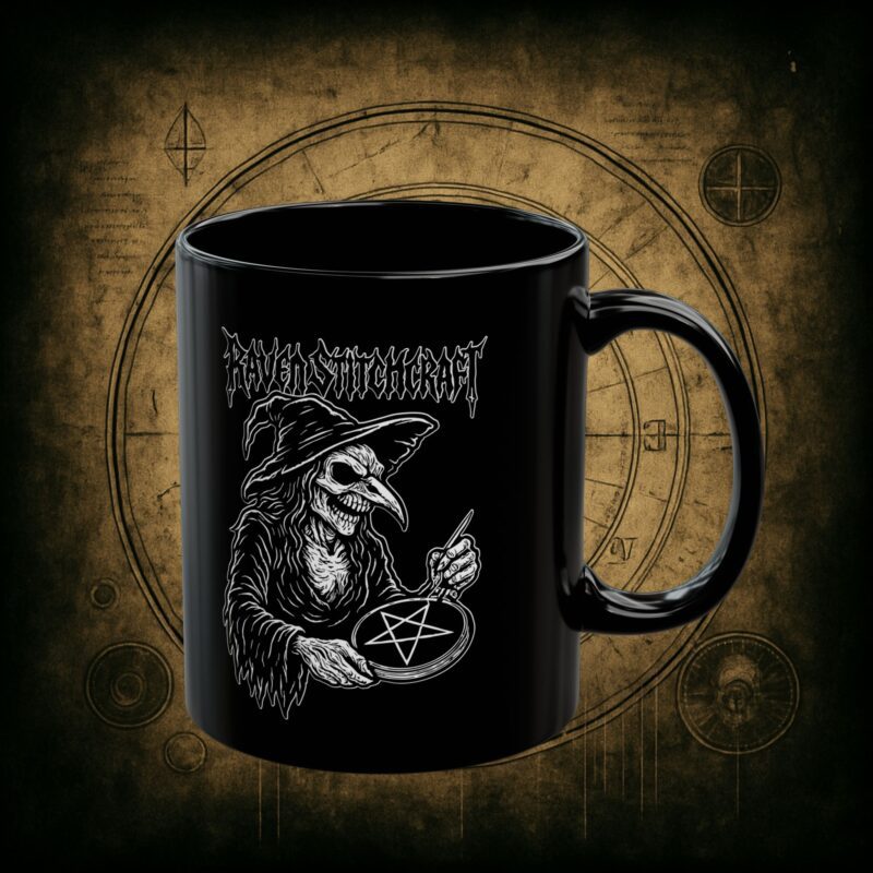 Raven Stitcher Ceramic Mug - Image 2