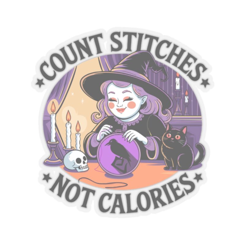 Count Stitches Not Calories Kiss-Cut Sticker - Image 4