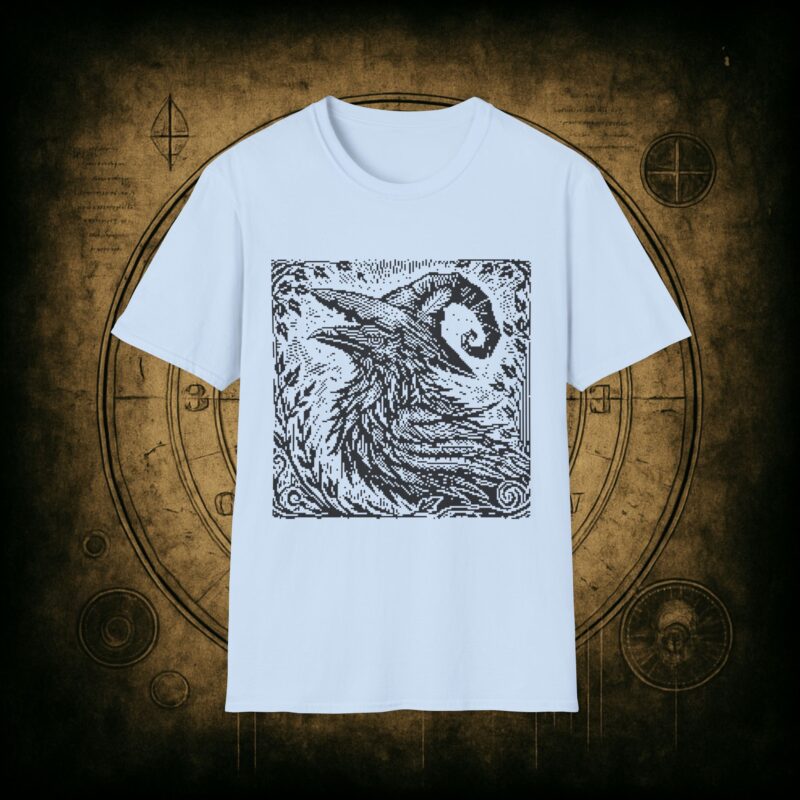 Woodcut Raven Unisex T-shirt - Image 48
