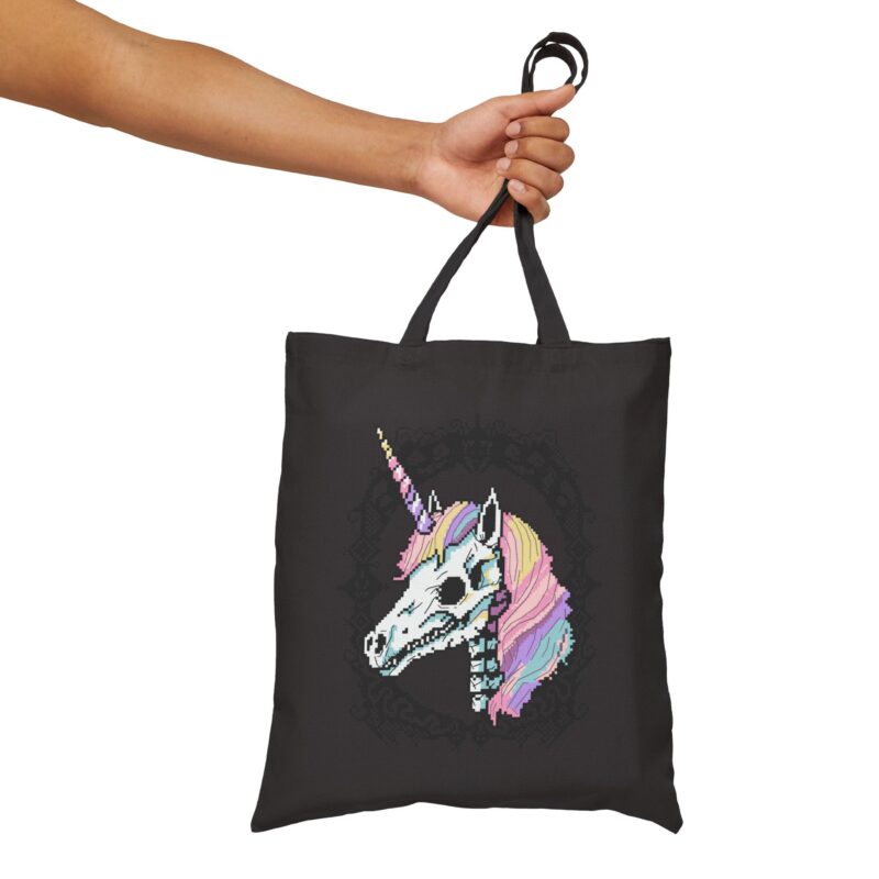 Pastel Goth Skeleton Unicorn Tote Bag - Image 11