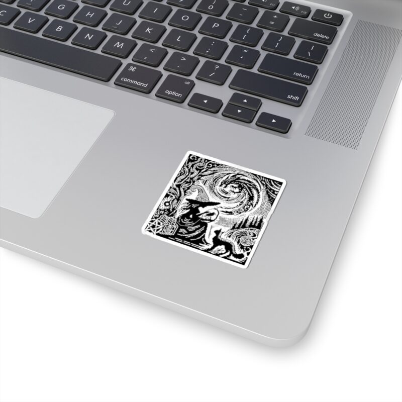 Woodcut Stitch Witch Kiss-Cut Sticker - Image 8