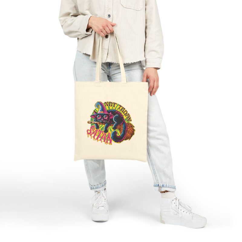 Not Today Satan Cat Tote Bag - Image 10