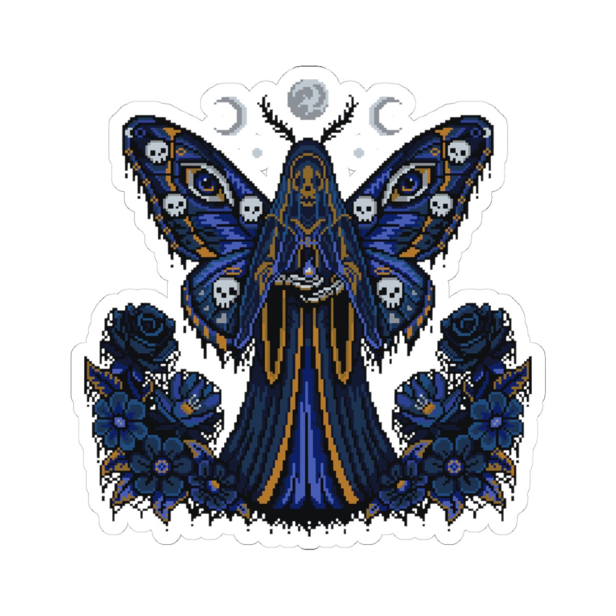 Death Moth Night Kiss-Cut Sticker