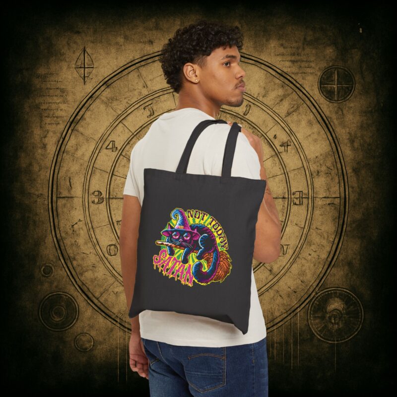 Not Today Satan Cat Tote Bag - Image 2