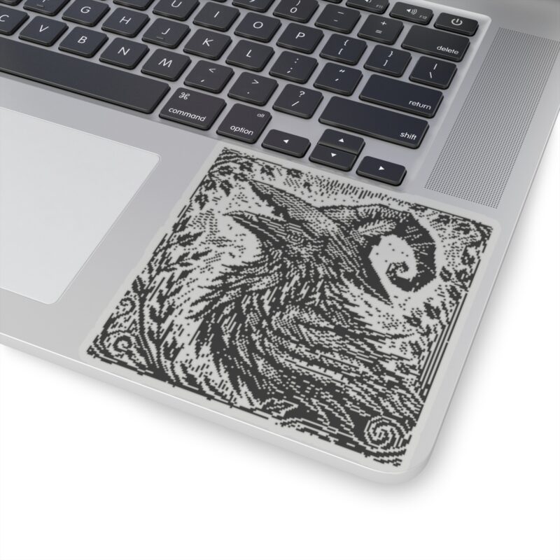 Woodcut Raven Kiss-Cut Sticker - Image 17