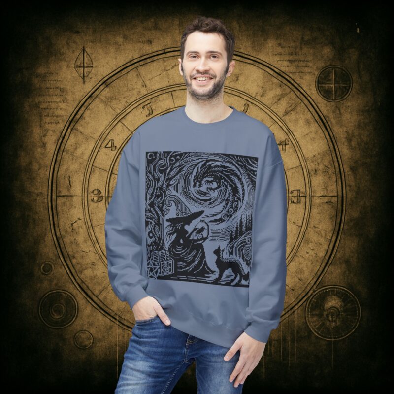 Woodcut Stitch Witch Unisex Sweatshirt - Image 27