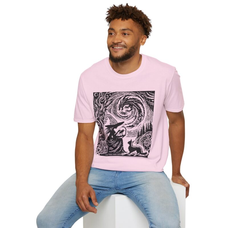 Woodcut Stitch Witch Unisex T-Shirt - Image 67