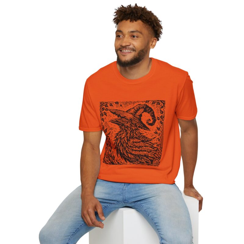 Woodcut Raven Unisex T-shirt - Image 32