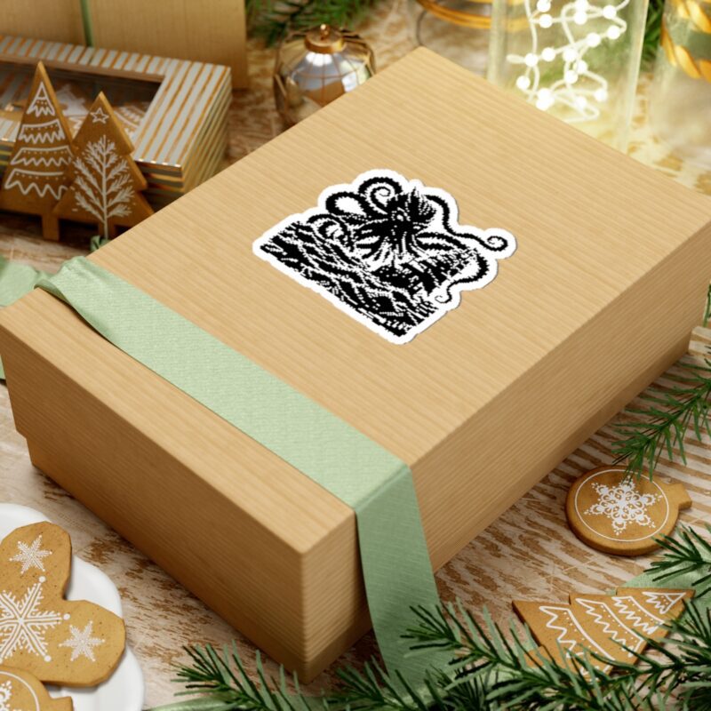 Woodcut Kraken Kiss-Cut Sticker - Image 15