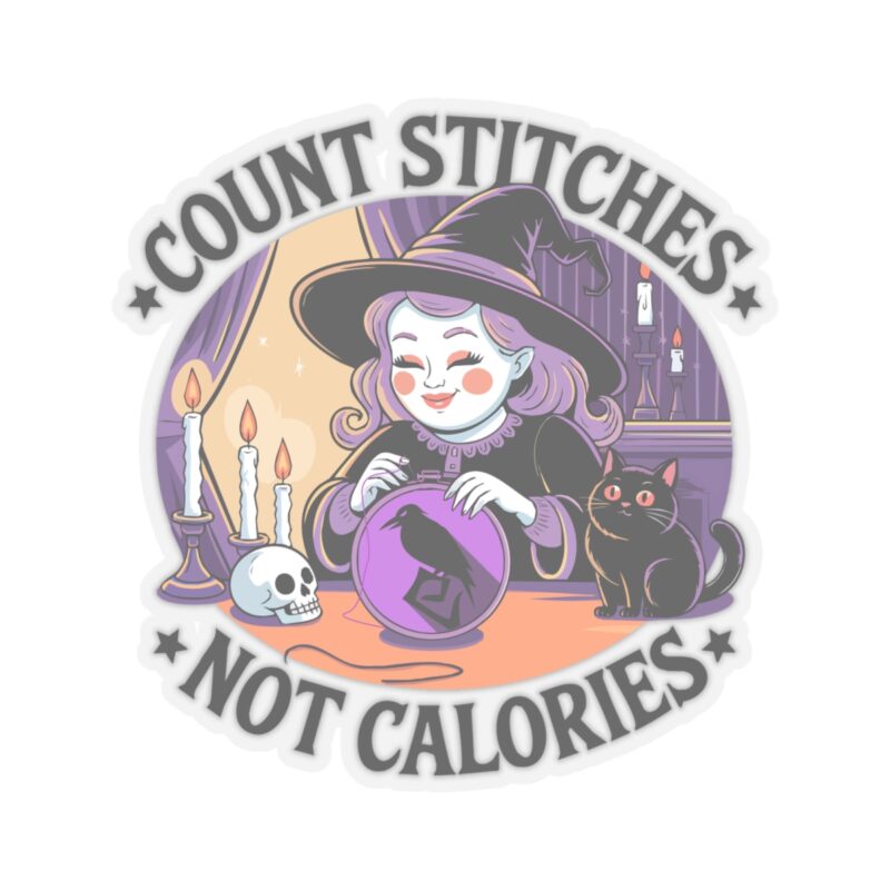 Count Stitches Not Calories Kiss-Cut Sticker - Image 19