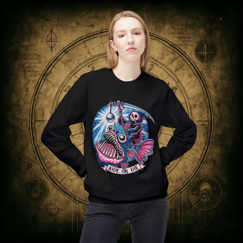 Ride or Die Angler Fish Unisex Sweatshirt - Image 14