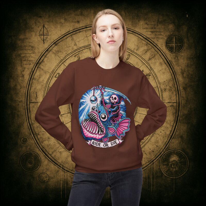 Ride or Die Angler Fish Unisex Sweatshirt - Image 11