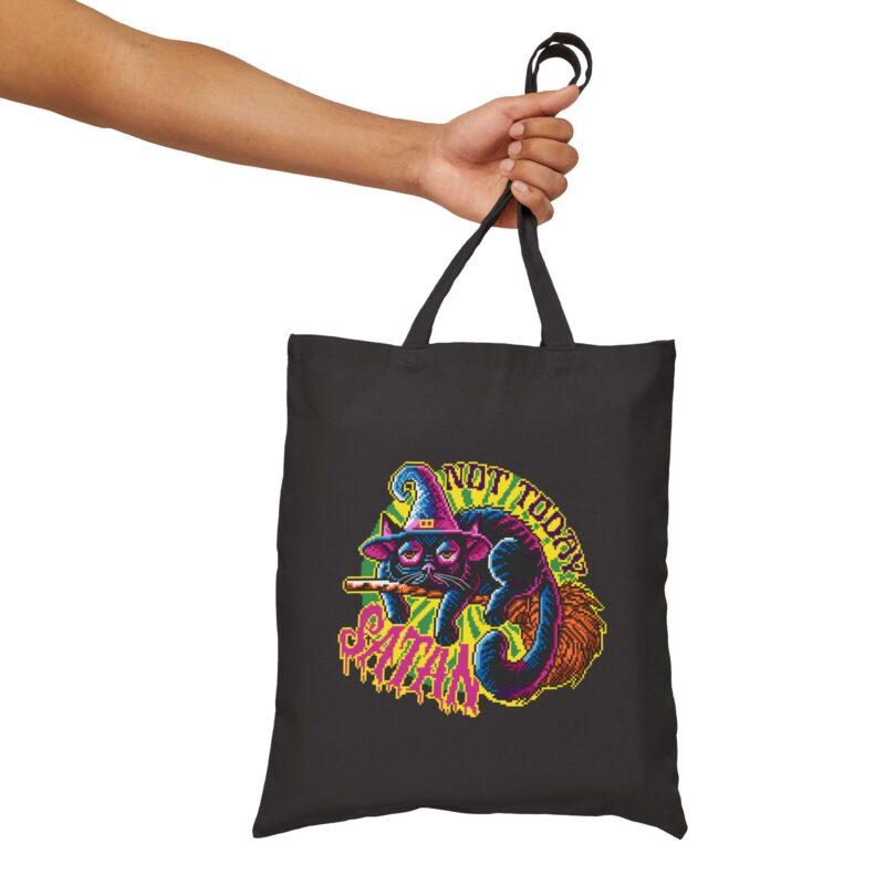 Not Today Satan Cat Tote Bag - Image 5