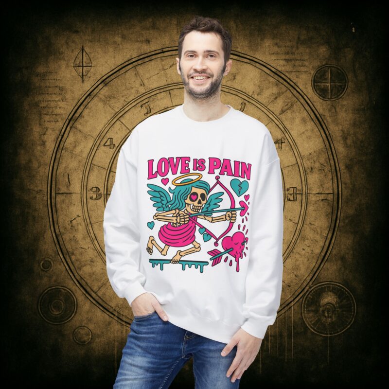 Cupid: Love Is Pain – Unisex Sweatshirt - Image 9
