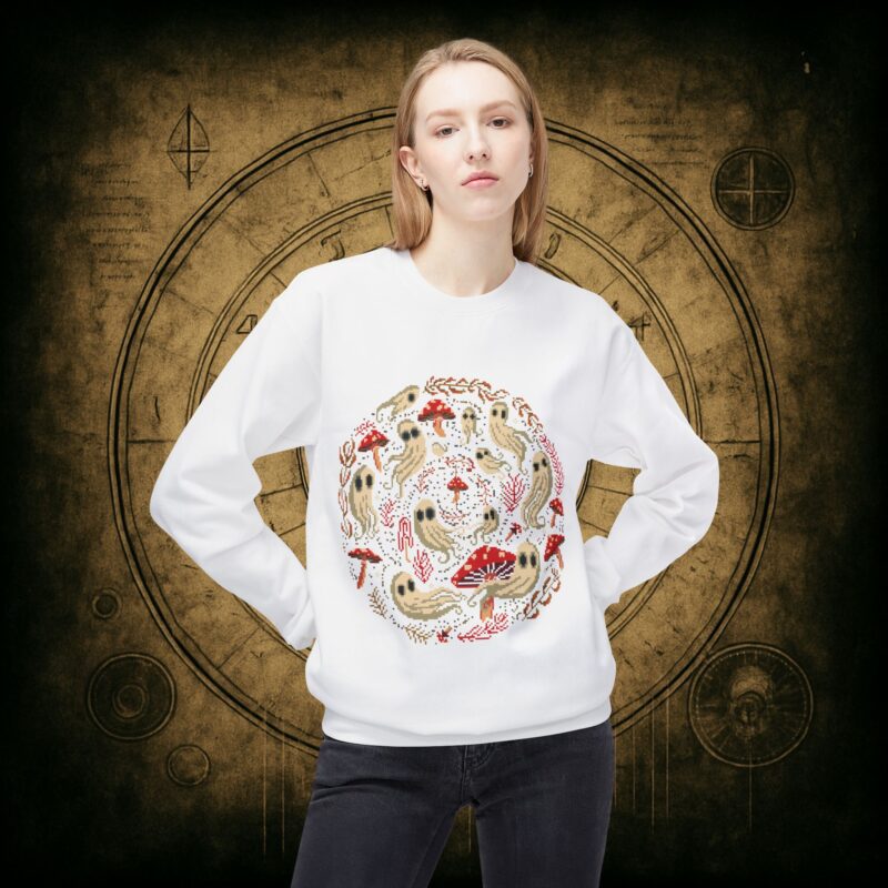 Spiral Mushrooms & Ghosts Unisex Sweatshirt - Image 8