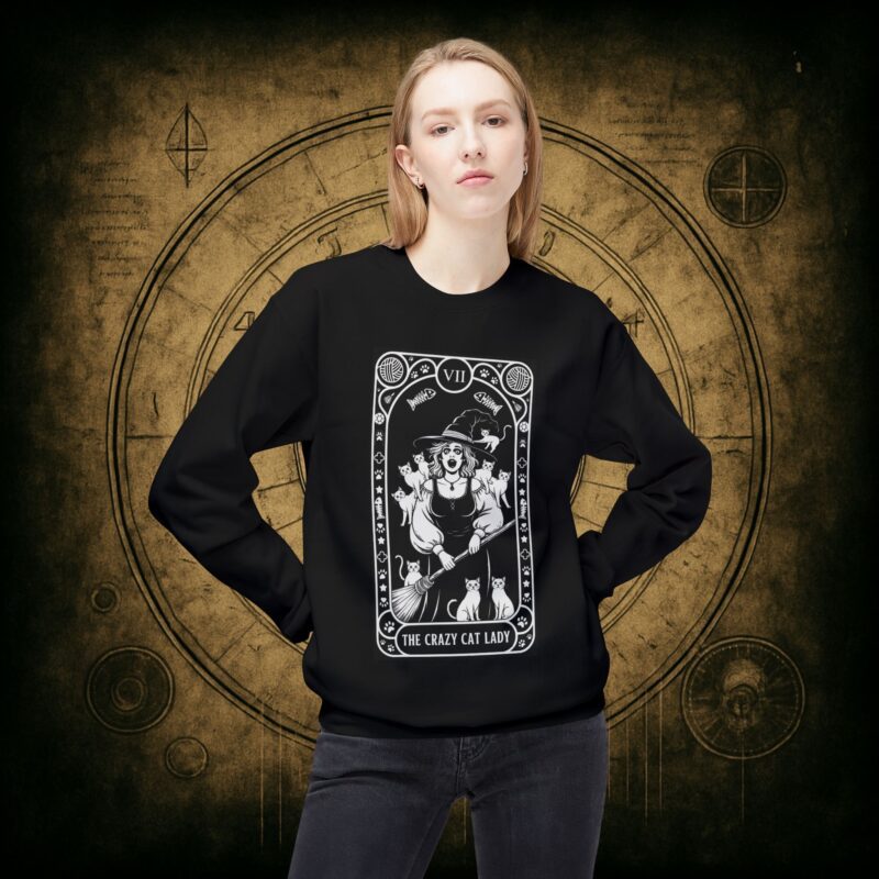 The Crazy Cat Lady Tarot Unisex Sweatshirt - Image 2