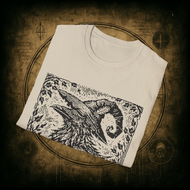 Woodcut Raven Unisex T-shirt - Image 2