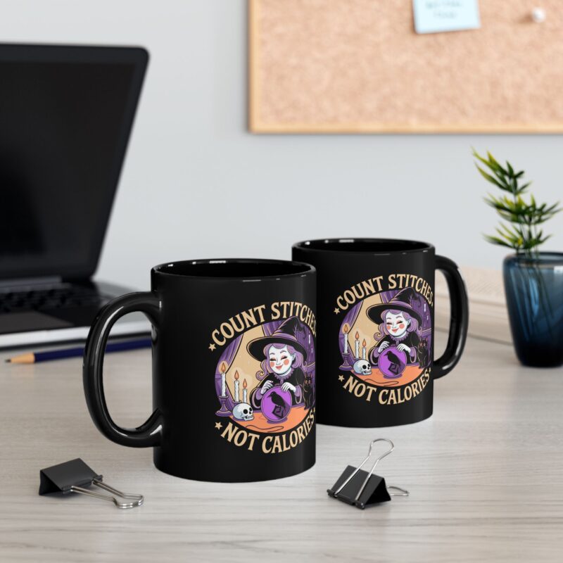 Count Stitches Not Calories Ceramic Mug - Image 5