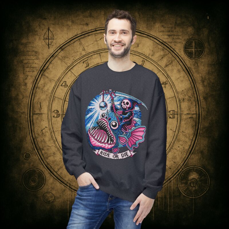 Ride or Die Angler Fish Unisex Sweatshirt - Image 24