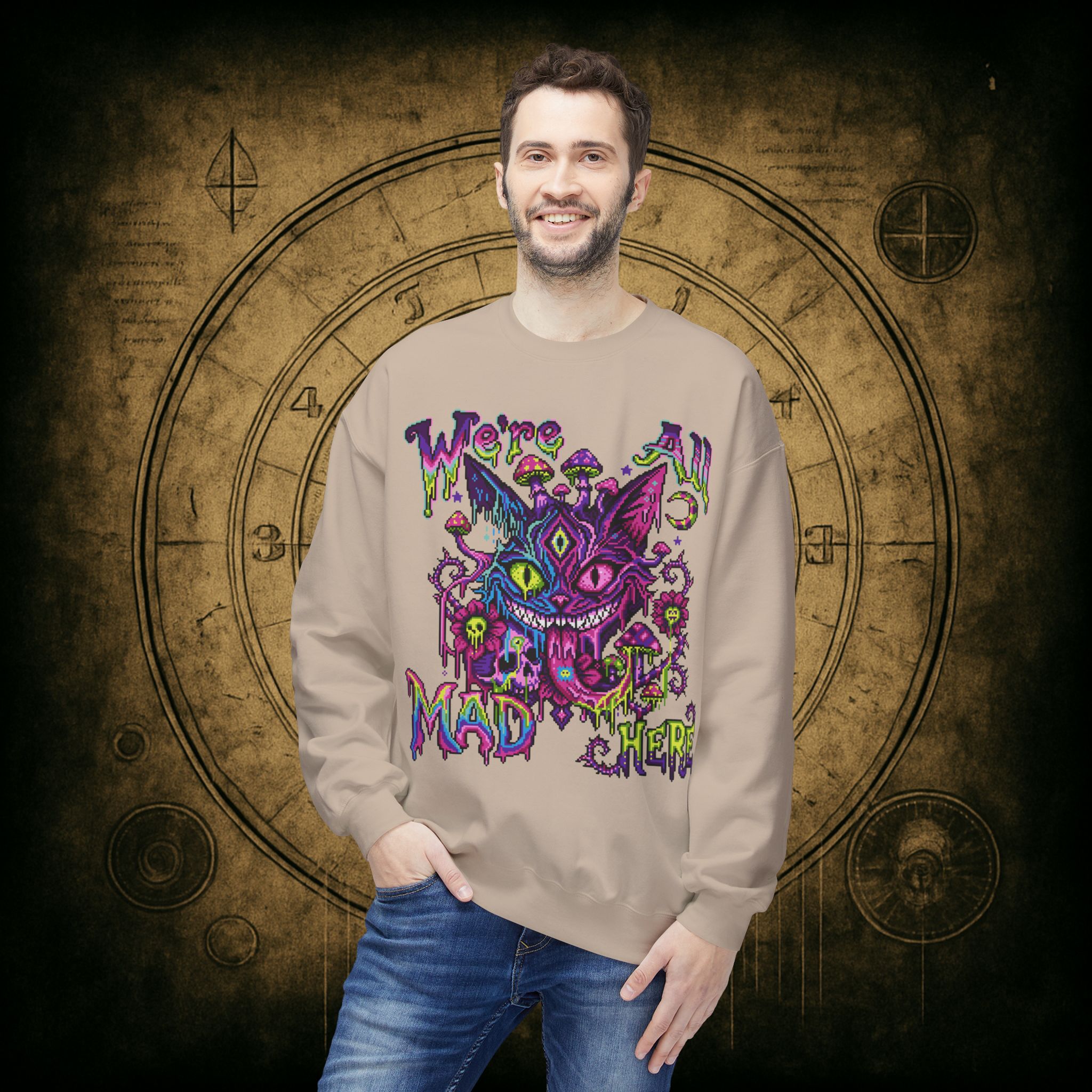 We’re All Mad Here Cheshire Cat Unisex Sweatshirt - Image 19