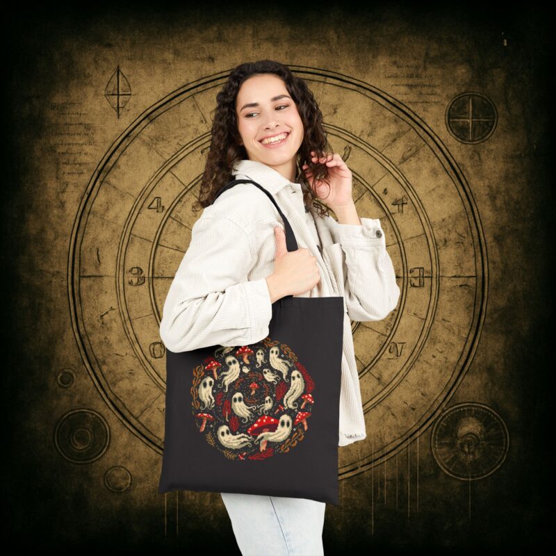 Spiral Mushrooms & Ghosts Tote Bag - Image 3