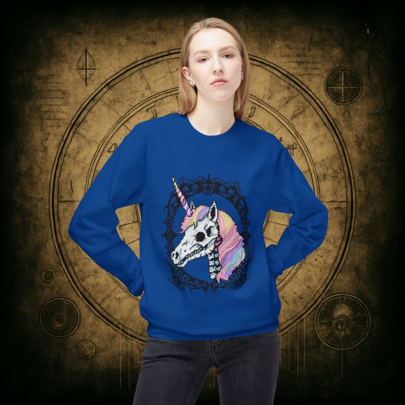 Pastel Goth Skeleton Unicorn Unisex Sweatshirt - Image 32