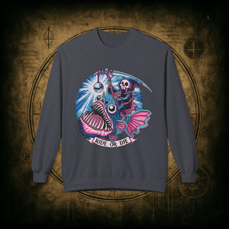 Ride or Die Angler Fish Unisex Sweatshirt - Image 22